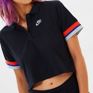 Nike Sportswear Taping Cropped Polo T-shirt